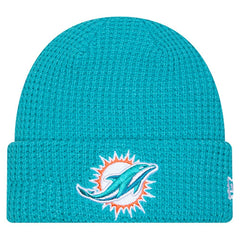 Miami Dolphins New Era Youth Waffle Cuffed Knit Hat Aqua - NFL