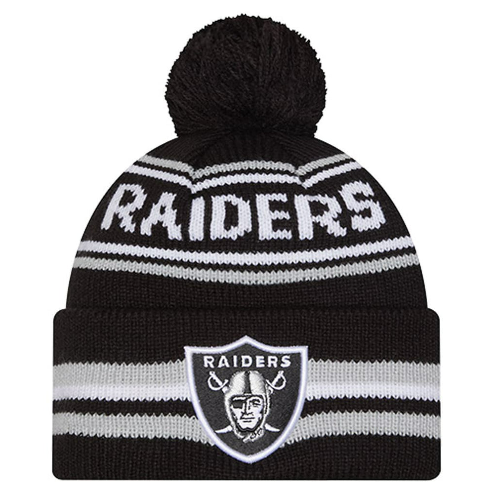Las Vegas Raiders New Era Youth Classic Cuffed Knit Hat with Pom Black - NFL