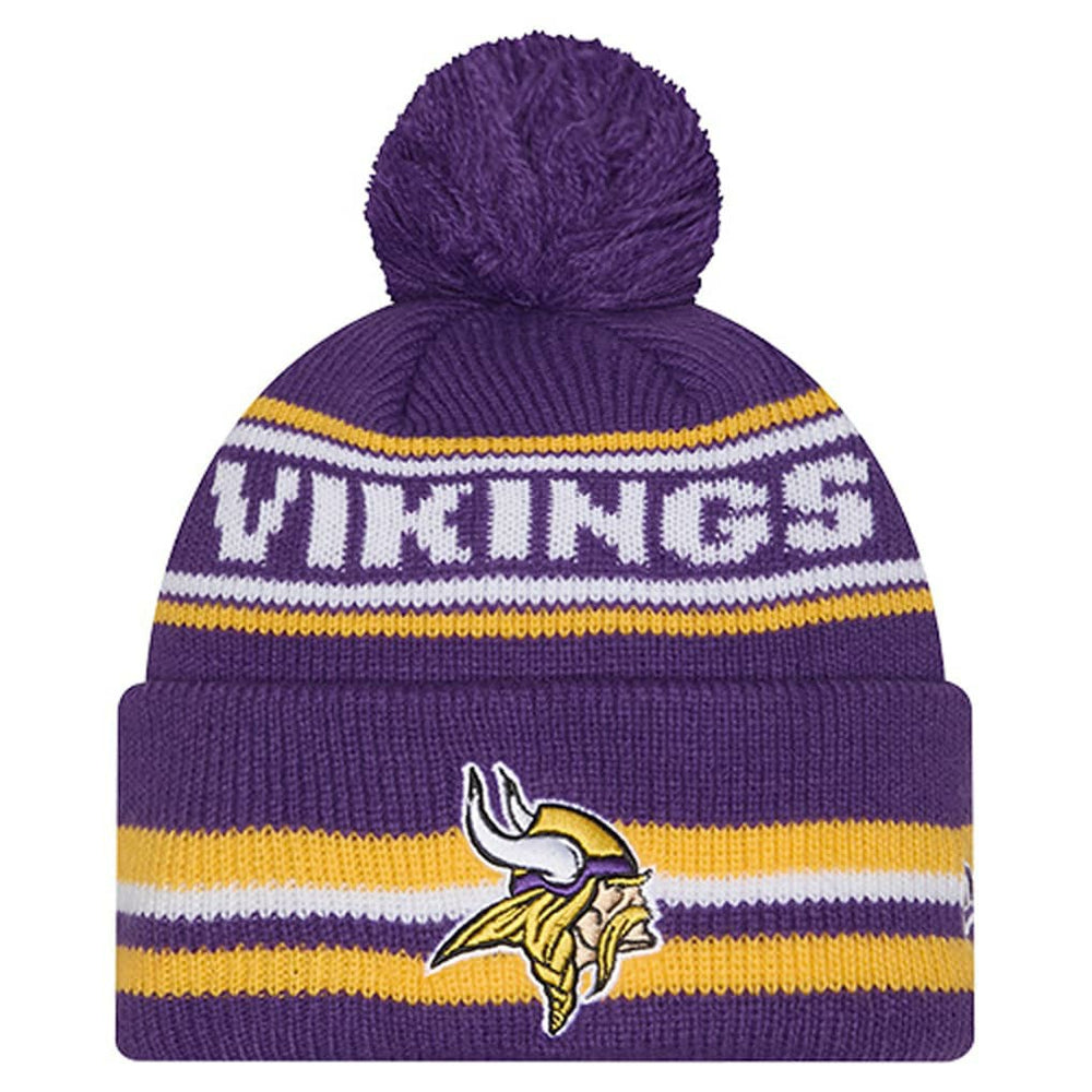Minnesota Vikings New Era Youth Classic Cuffed Knit Hat with Pom Purple - NFL