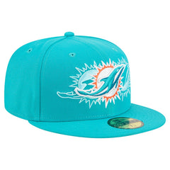 Miami Dolphins New Era Tri-Hit 59FIFTY Fitted Hat Aqua - NFL