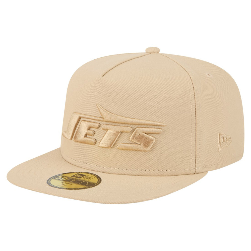 New York Jets New Era Color Pack A-Frame 59FIFTY Fitted Hat Beige - NFL
