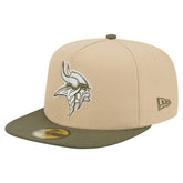 Minnesota Vikings New Era Color Pack A-Frame 59FIFTY Fitted Hat Light Beige/Olive - NFL
