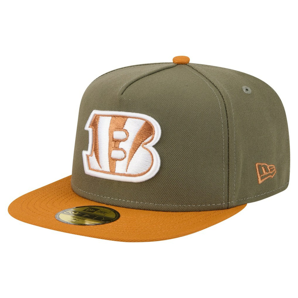 Cincinnati Bengals New Era Color Pack A-Frame 59FIFTY Fitted Hat Olive/Brown - NFL