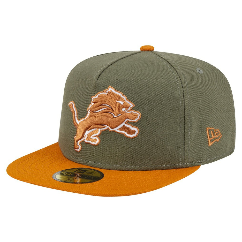 Detroit Lions New Era Color Pack A-Frame 59FIFTY Fitted Hat Olive/Brown - NFL