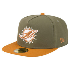 Miami Dolphins New Era Color Pack A-Frame 59FIFTY Fitted Hat Olive/Brown - NFL