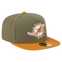 Miami Dolphins New Era Color Pack A-Frame 59FIFTY Fitted Hat Olive/Brown - NFL