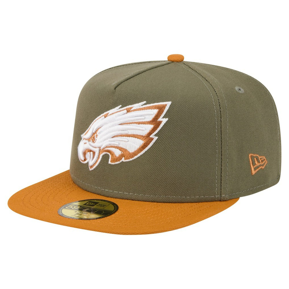 Philadelphia Eagles New Era Color Pack A-Frame 59FIFTY Fitted Hat Olive/Brown - NFL