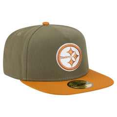 Pittsburgh Steelers New Era Color Pack A-Frame 59FIFTY Fitted Hat Olive/Brown - NFL