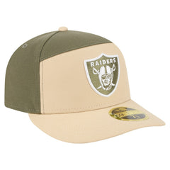 Las Vegas Raiders New Era Two-Tone Color Pack Split Panel 59FIFTY Fitted Hat Light Beige/Olive - NFL