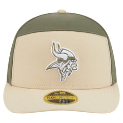 Minnesota Vikings New Era Two-Tone Color Pack Split Panel 59FIFTY Fitted Hat Light Beige/Olive - NFL