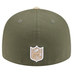 Minnesota Vikings New Era Two-Tone Color Pack Split Panel 59FIFTY Fitted Hat Light Beige/Olive - NFL