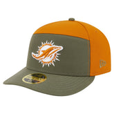 Miami Dolphins New Era Two-Tone Color Pack Split Panel 59FIFTY Fitted Hat Olive/Brown - NFL