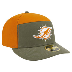 Miami Dolphins New Era Two-Tone Color Pack Split Panel 59FIFTY Fitted Hat Olive/Brown - NFL