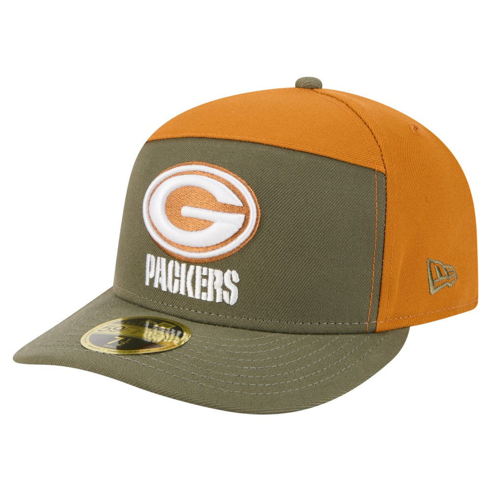 Green Bay Packers New Era Two-Tone Color Pack Split Panel 59FIFTY Fitted Hat Olive/Brown - NFL