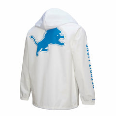 Detroit Lions Vintage Logo Coaches Full-Snap Hoodie Jacket White - Mitchell & Ness