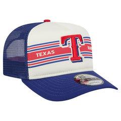 Texas Rangers New Era Banner A-Frame 9FIFTY Trucker Snapback Hat Lifestyle