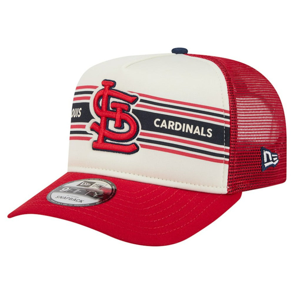 St. Louis Cardinals New Era Banner A-Frame 9FIFTY Trucker Snapback Hat discount