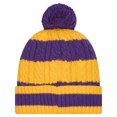 Minnesota Vikings New Era Women's Braided Cuffed Knit Hat with Pom Purple - NFL