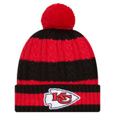 Kansas City Chiefs New Era Women's Braided Cuffed Knit Hat with Pom Red - NFL