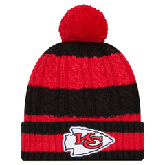 Kansas City Chiefs New Era Women's Braided Cuffed Knit Hat with Pom Red - NFL