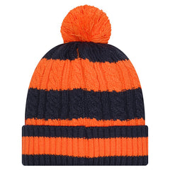 Denver Broncos New Era Women's Braided Cuffed Knit Hat with Pom Orange - NFL
