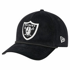 Las Vegas Raiders New Era Cord Corduroy 9FORTY A-Frame Adjustable Hat Black - NFL