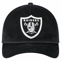 Las Vegas Raiders New Era Cord Corduroy 9FORTY A-Frame Adjustable Hat Black - NFL