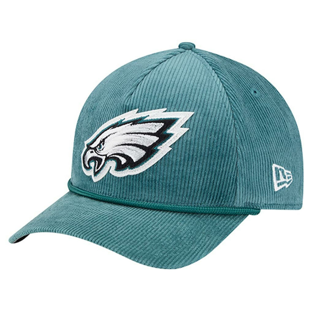Philadelphia Eagles New Era Cord Corduroy 9FORTY A-Frame Adjustable Hat Midnight Green - NFL