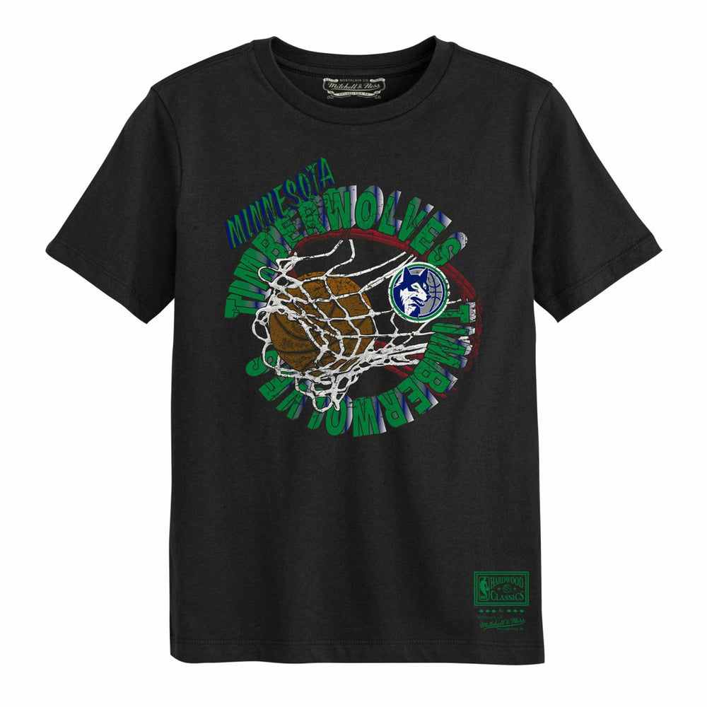 Mitchell & Ness - Minnesota Timberwolves Preschool In The Net T-Shirt - Black