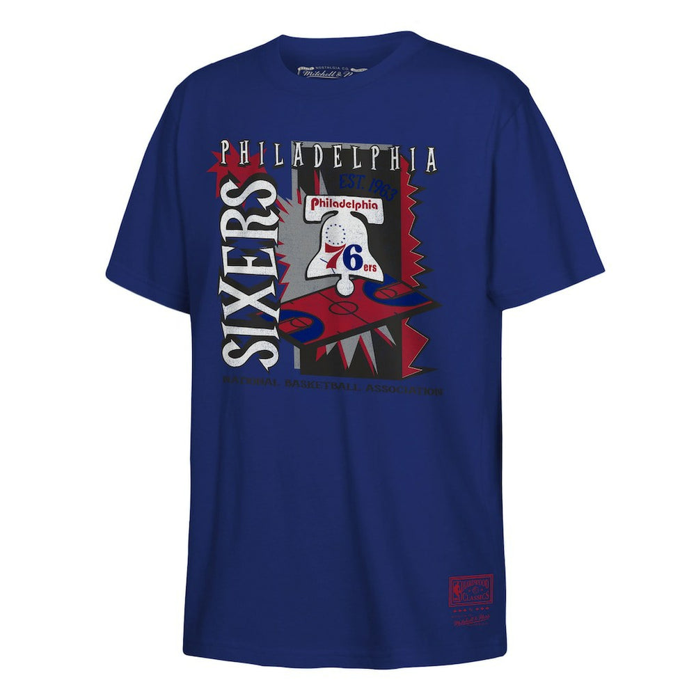 Mitchell & Ness - Philadelphia 76ers Youth Retro '90s Poster T-Shirt - Royal