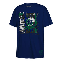 Mitchell & Ness - Dallas Mavericks Youth Retro '90s Poster T-Shirt - Navy