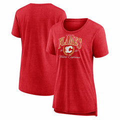 Calgary Flames - Women's Reign Supreme Tri-Blend T-Shirt Red