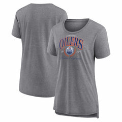 Edmonton Oilers - Women's Reign Supreme Tri-Blend T-Shirt Gray