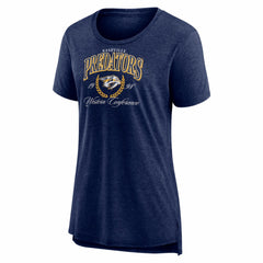 Nashville Predators - Women's Reign Supreme Tri-Blend T-Shirt Navy