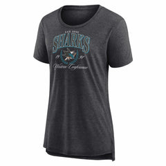 San Jose Sharks - Women's Reign Supreme Tri-Blend T-Shirt Gray