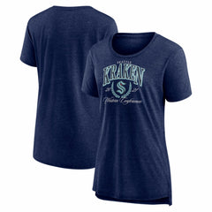 Seattle Kraken Women's Reign Supreme Tri-Blend T-Shirt Deep Sea Blue