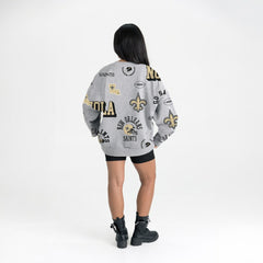 New Orleans Saints Gameday Couture Women's Always On Repeat Fleece Sweatshirt Heather Gray - NFL
