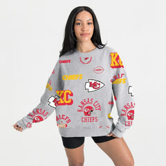 Kansas City Chiefs Gameday Couture Women's Always On Repeat Fleece Sweatshirt Heather Gray - NFL