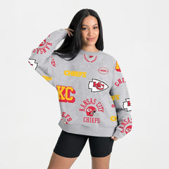 Kansas City Chiefs Gameday Couture Women's Always On Repeat Fleece Sweatshirt Heather Gray - NFL