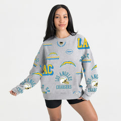 Los Angeles Chargers Gameday Couture Women's Always On Repeat Fleece Sweatshirt Heather Gray - NFL