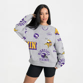 Minnesota Vikings Gameday Couture Women's Always On Repeat Fleece Sweatshirt Heather Gray - NFL
