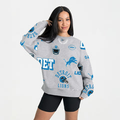Detroit Lions Gameday Couture Women's Always On Repeat Fleece Sweatshirt Heather Gray - NFL