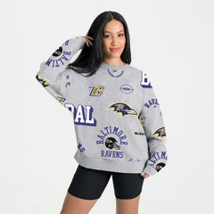 Baltimore Ravens Gameday Couture Women's Always On Repeat Fleece Sweatshirt Heather Gray - NFL