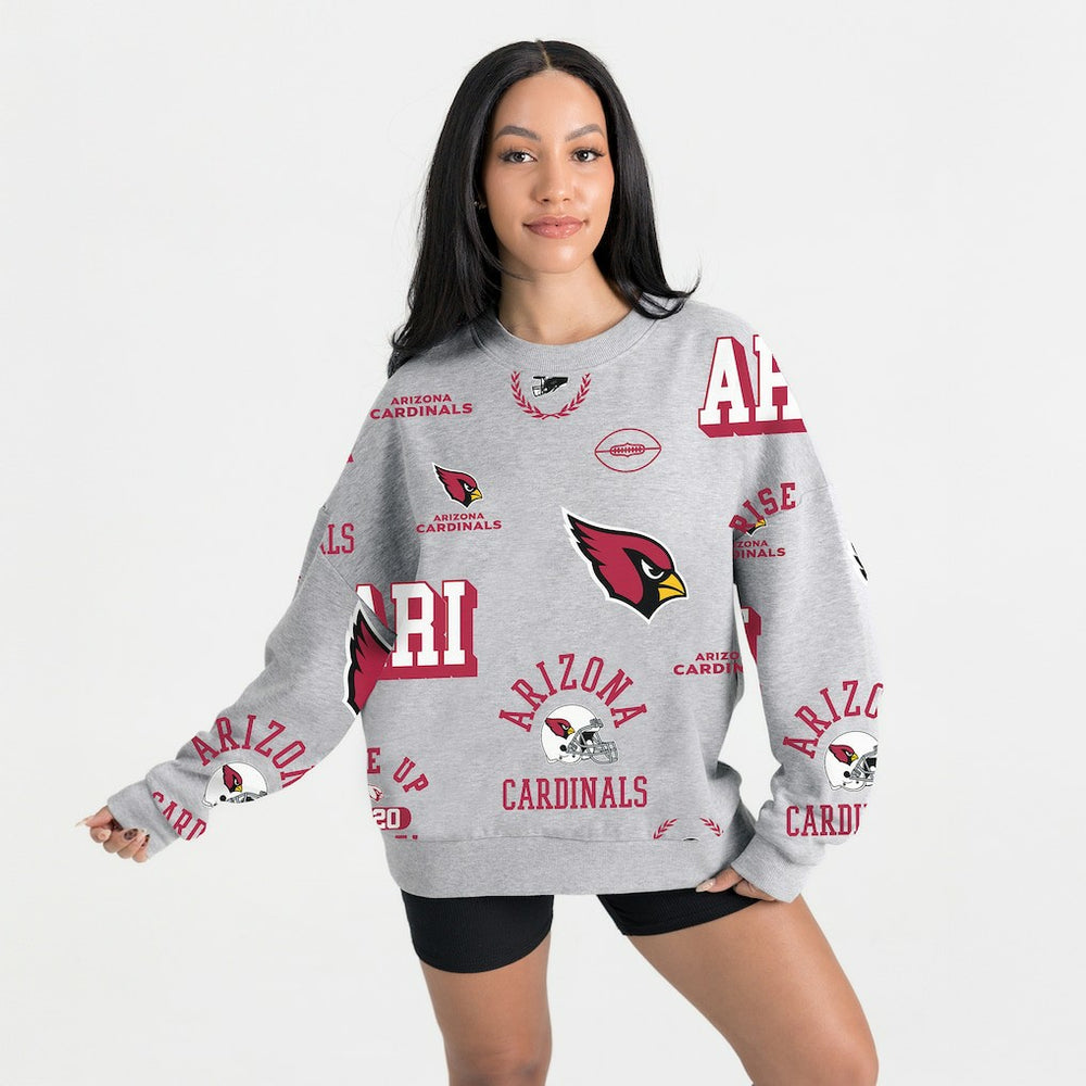 Arizona Cardinals Gameday Couture Women's Always On Repeat Fleece Sweatshirt Heather Gray - NFL
