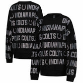Indianapolis Colts Gameday Couture Women's Oversized Hype Era Rhinestone Text Sweatshirt Black - NFL