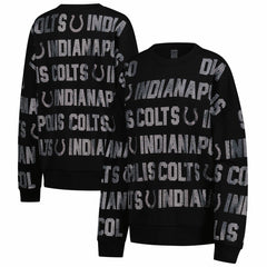 Indianapolis Colts Gameday Couture Women's Oversized Hype Era Rhinestone Text Sweatshirt Black - NFL