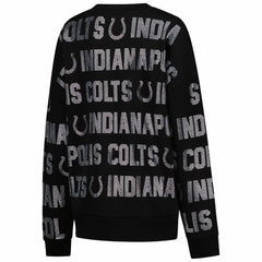 Indianapolis Colts Gameday Couture Women's Oversized Hype Era Rhinestone Text Sweatshirt Black - NFL