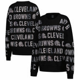 Cleveland Browns Gameday Couture Women's Oversized Hype Era Rhinestone Text Sweatshirt Black - NFL
