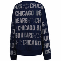 Chicago Bears Gameday Couture Women's Oversized Hype Era Rhinestone Text Sweatshirt Navy - NFL