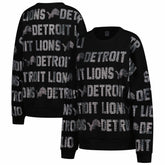 Detroit Lions Gameday Couture Women's Oversized Hype Era Rhinestone Text Sweatshirt Black - NFL
